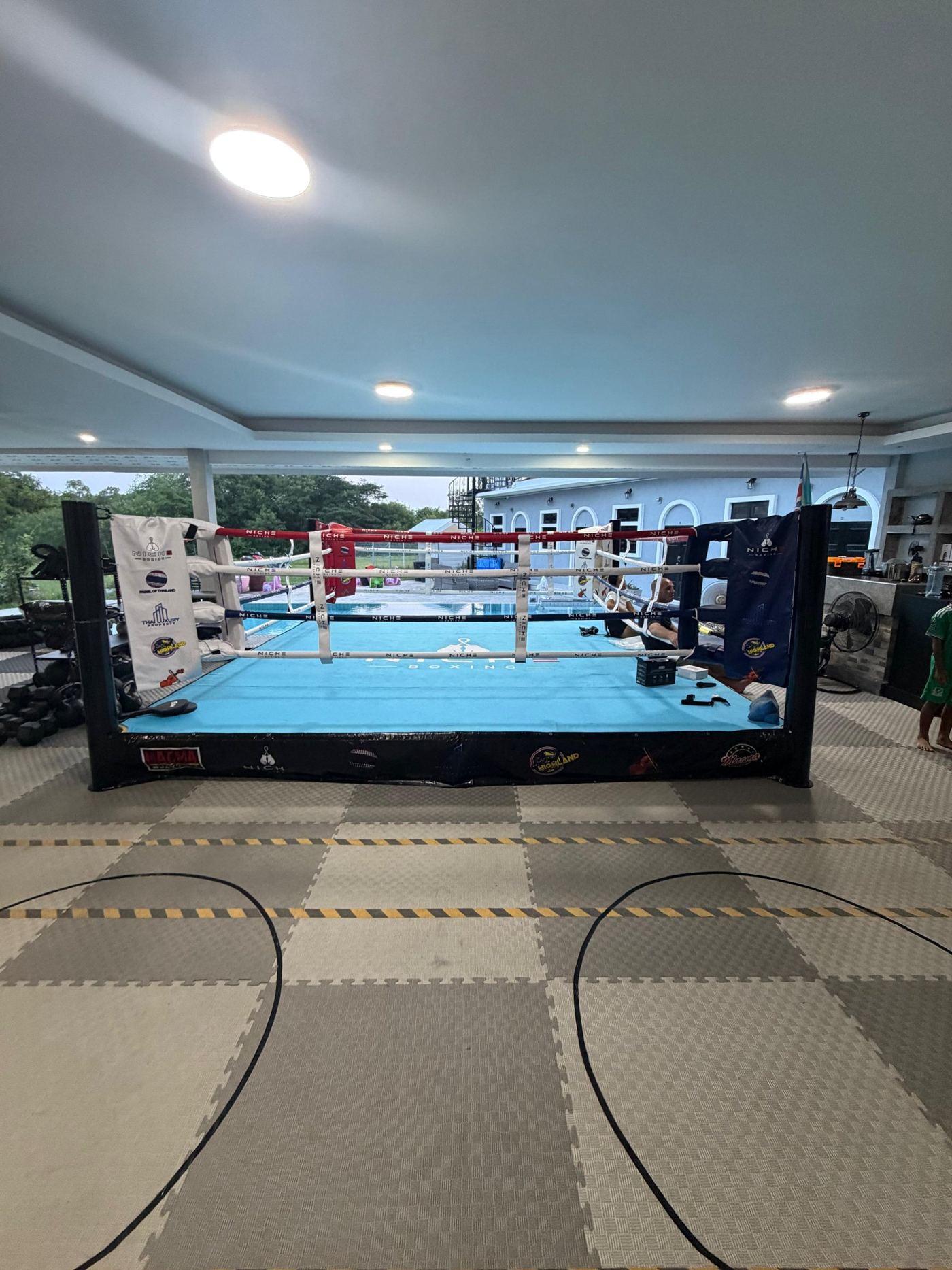 Covered boxing ring